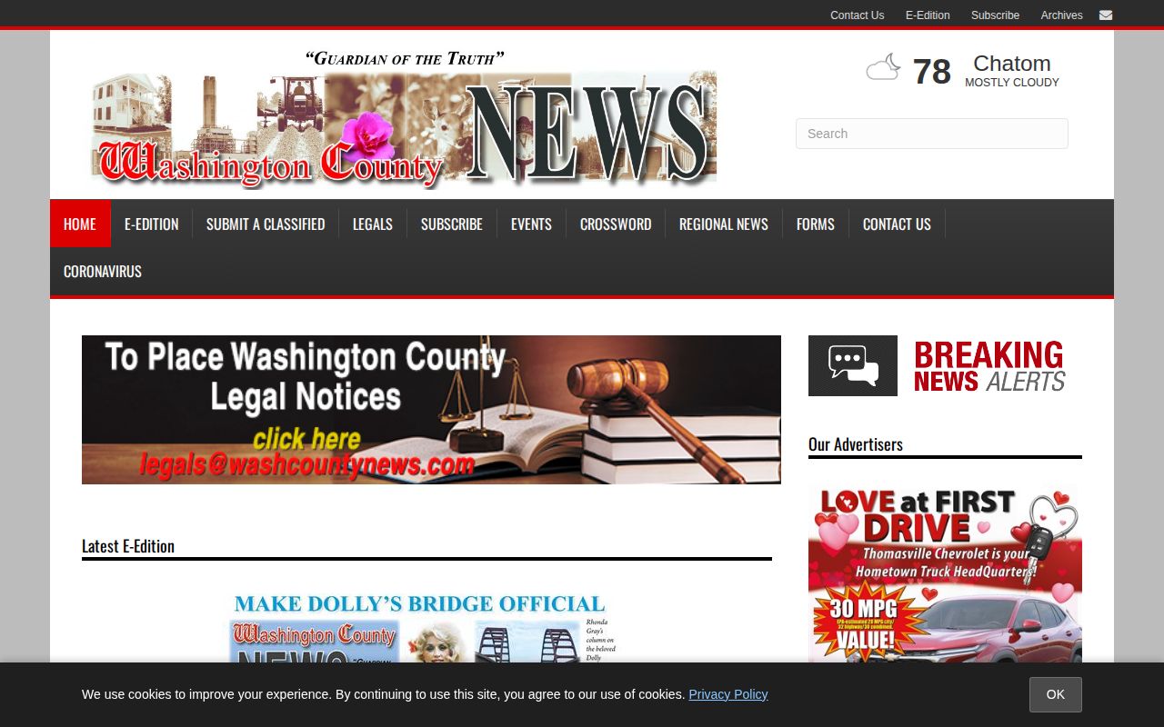Washington County arrest reporting and newspaper archive source